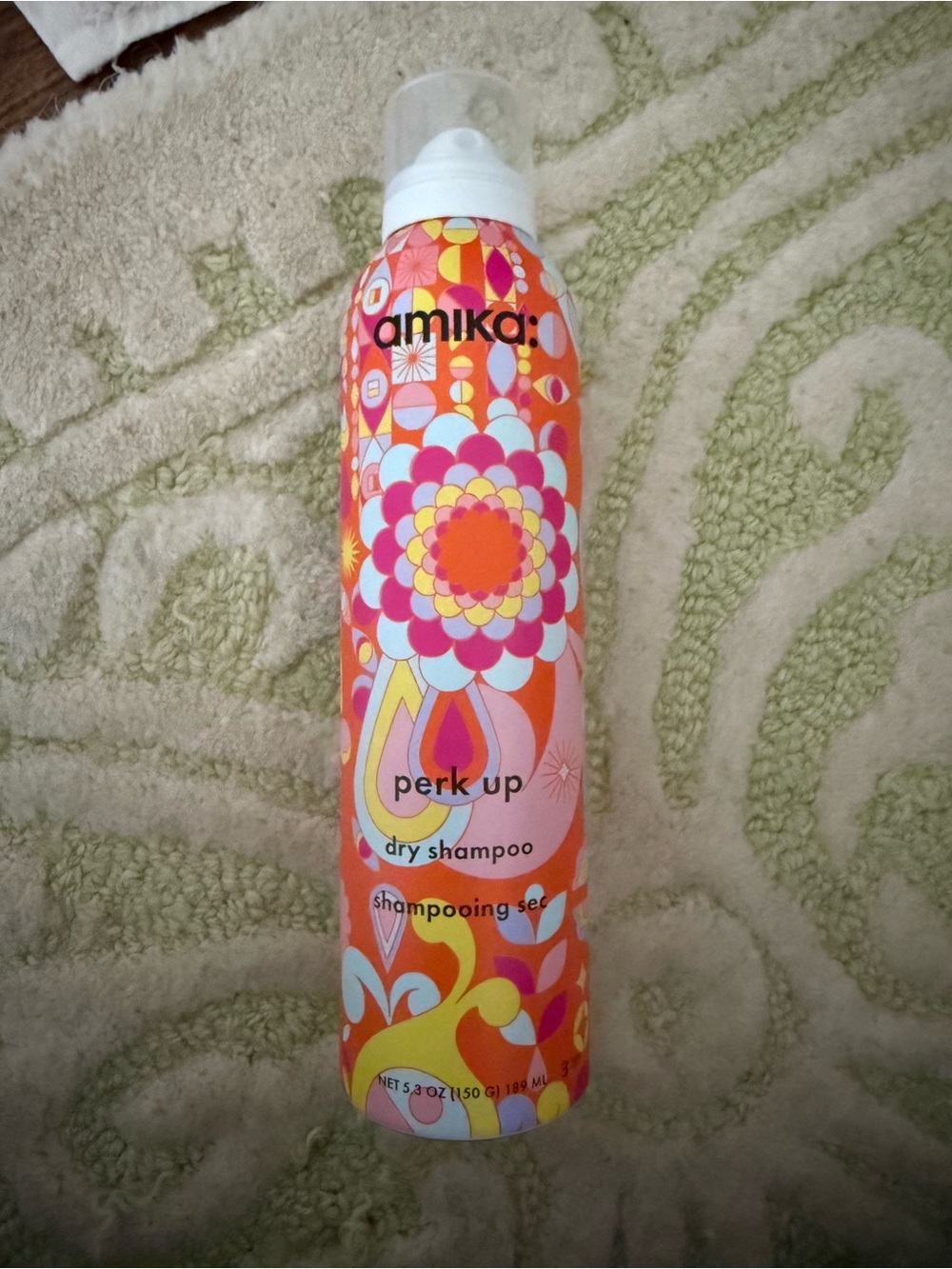 amika Perk Up Dry Shampoo - Bright Orange & Pink Floral Can